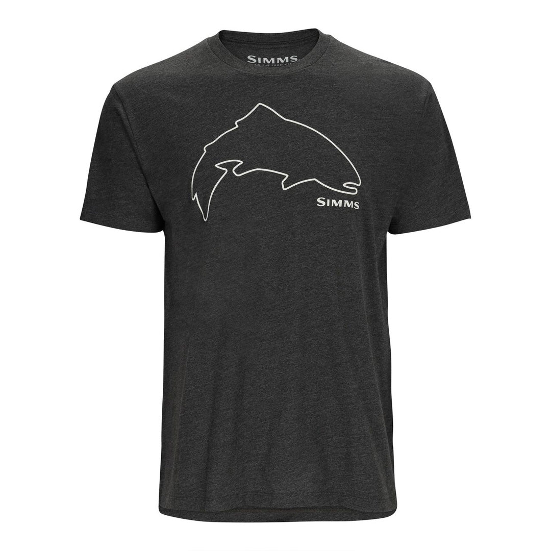SIMMS Forellen-Umriss-T-Shirt, Anthrazit meliert