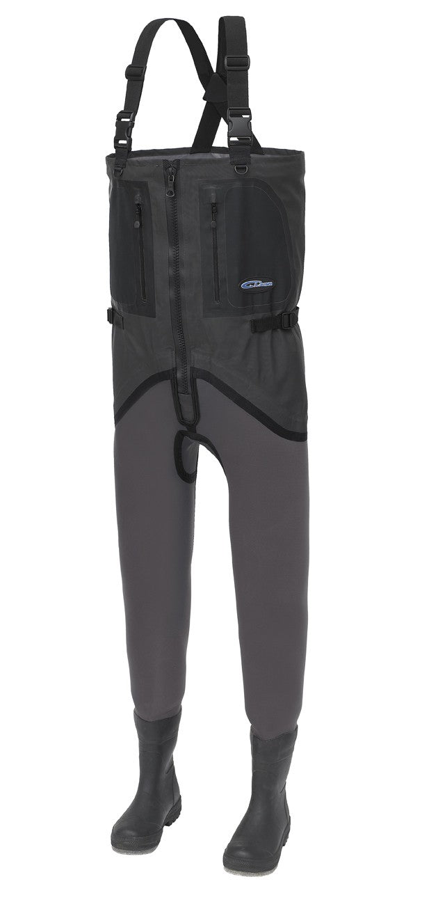 Jensen Bering Neopren-/Atmungsaktive Wathose, Schwarz/Grau
