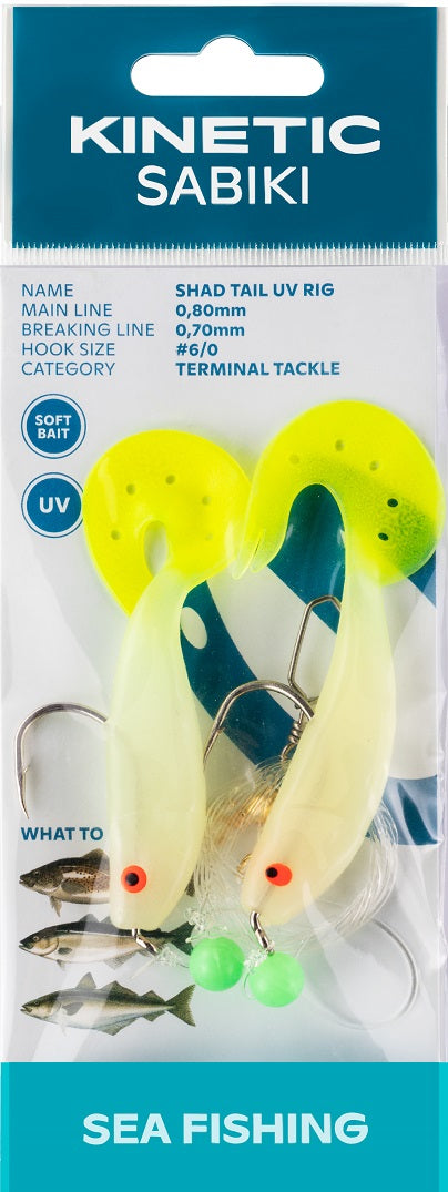 Kinetic Sabiki Shad Tail UV Rig #6/0