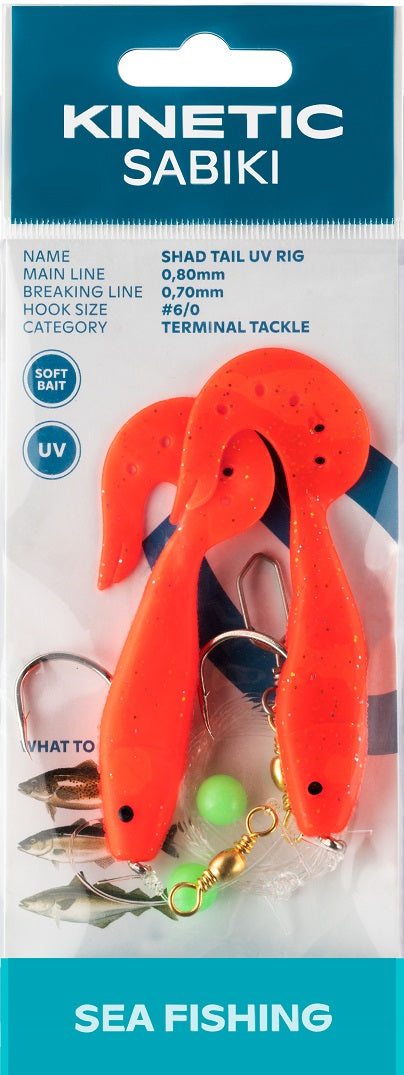 Kinetic Sabiki Shad Tail UV Rig #6/0