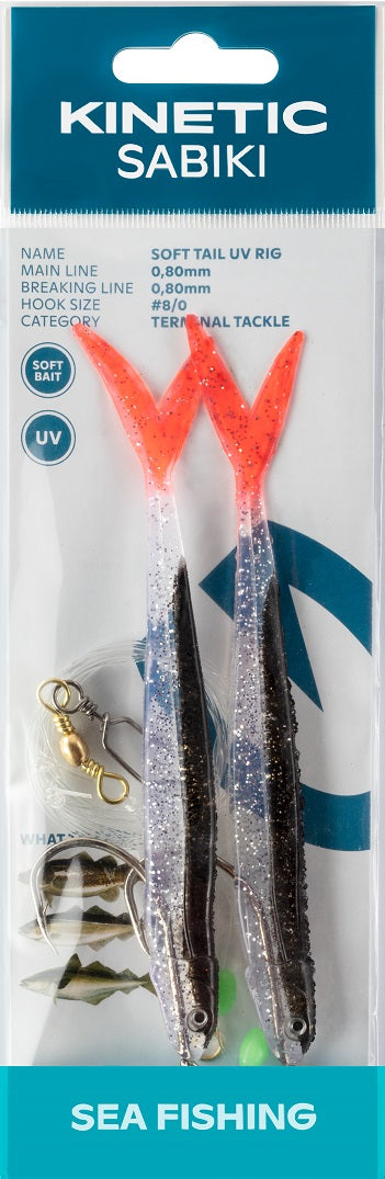 Kinetic Sabiki Soft Tail UV Rig #8/0