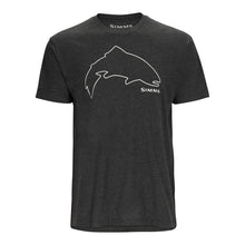 SIMMS Forellen-Umriss-T-Shirt, Anthrazit meliert