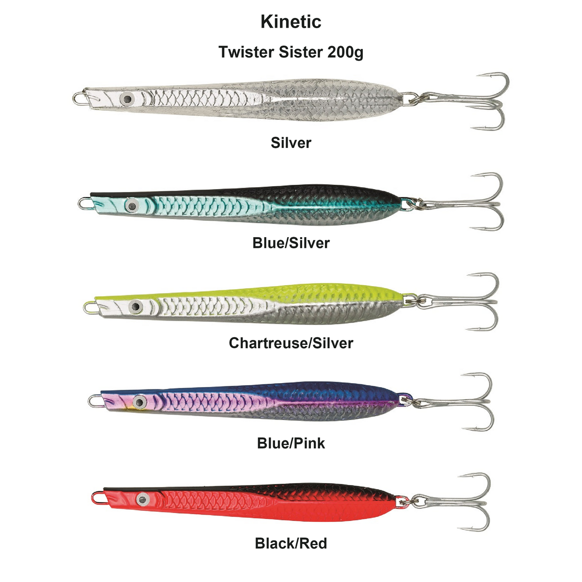 Farveoversigt – Kinetic Twister Sister 200g