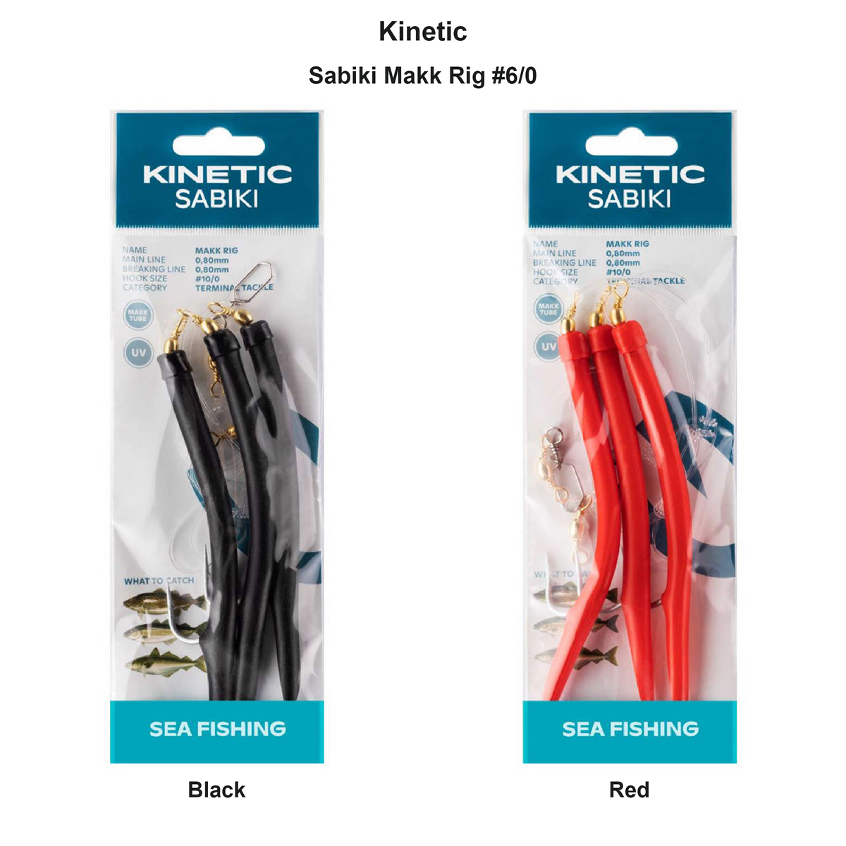Farveoversigt – Kinetic Sabiki Makk Rig #6/0