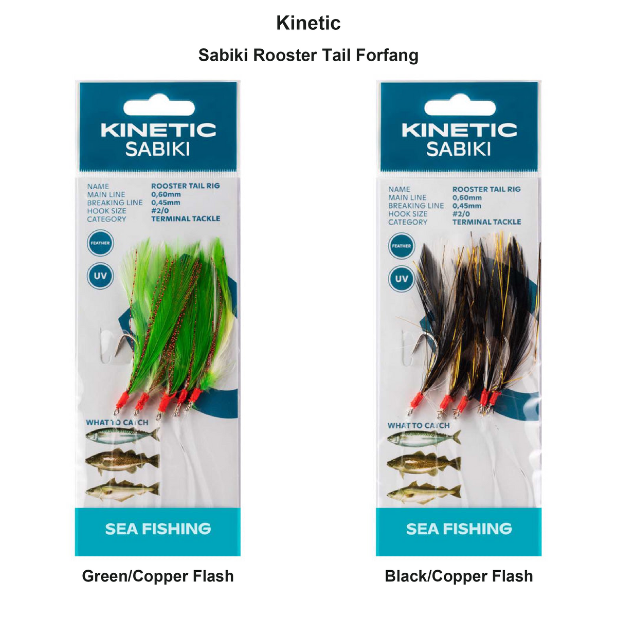 Farveoversigt – Kinetic Sabiki Rooster Tail Forfang