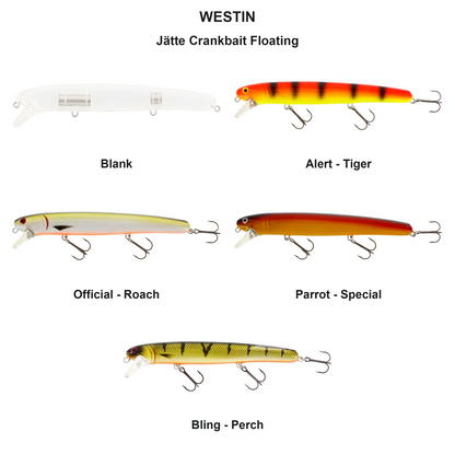 Farveoversigt – Jätte Crankbait Floating