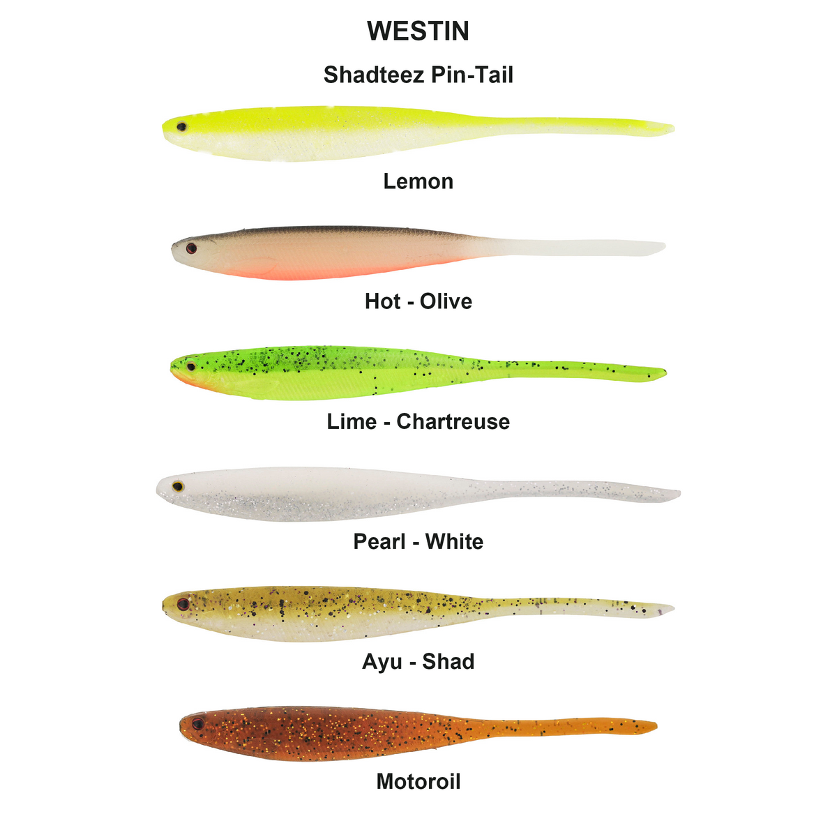 Farveoversigt – Shadteez Pin-Tail