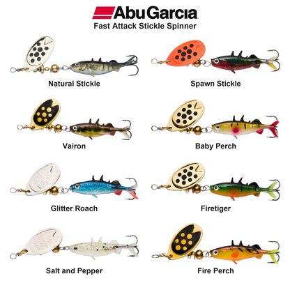 Farveoversigt – Abu Garcia Fast Attack Stickle Spinner
