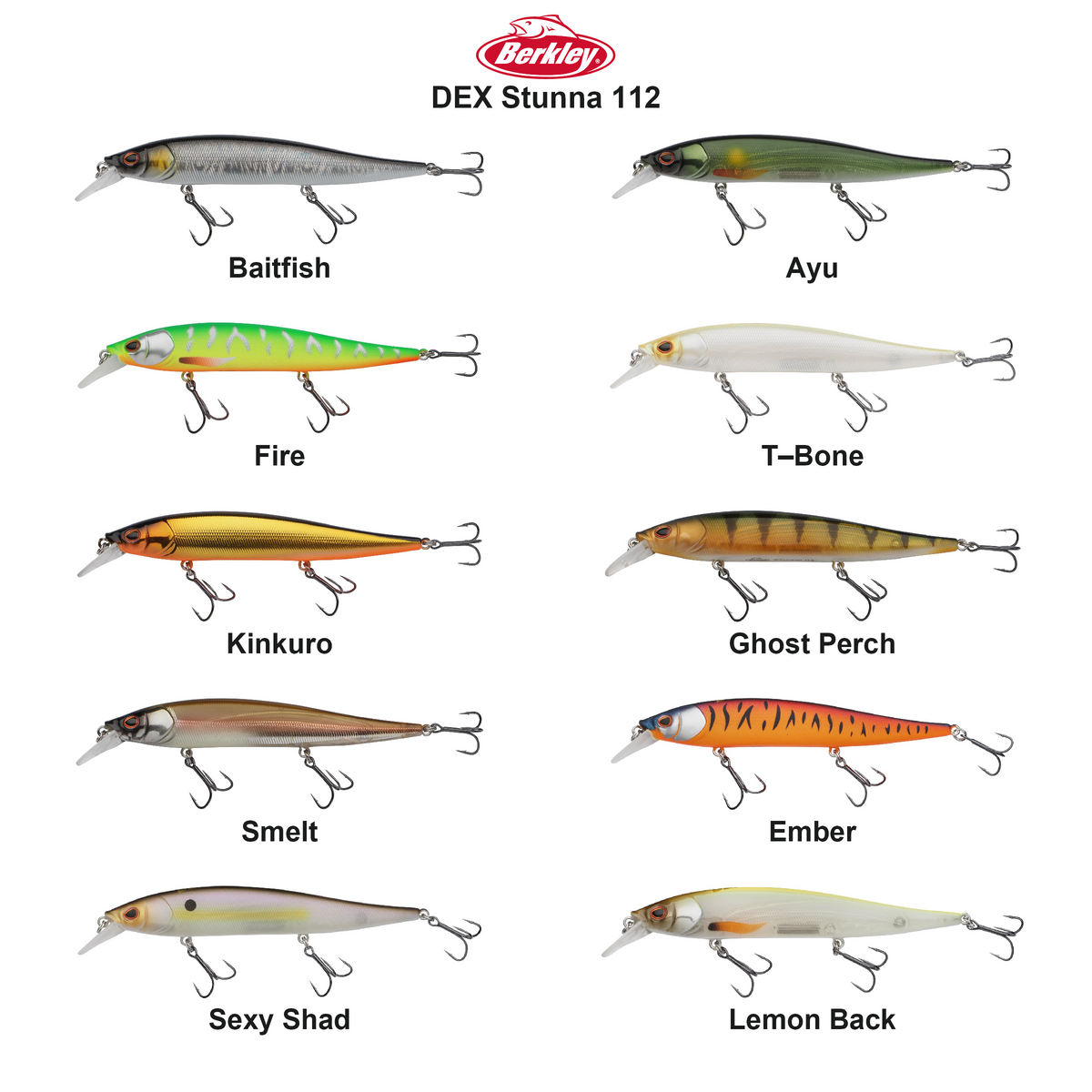 Farveoversigt – Berkley DEX Stunna 112