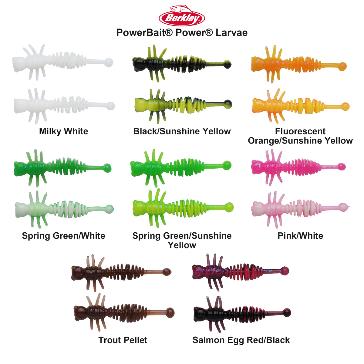 Farveoversigt – Berkley PowerBait® Power® Larvae