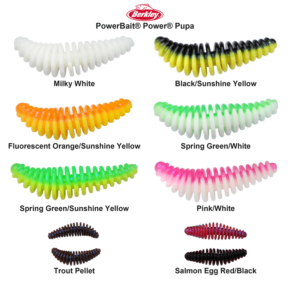 Farveoversigt – Berkley PowerBait® Power® Pupa