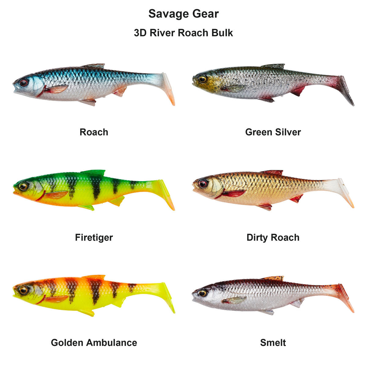 Farveoversigt – Savage Gear 3D River Roach Bulk