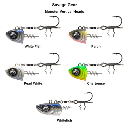 Farveoversigt – Savage Gear Monster Vertical Heads
