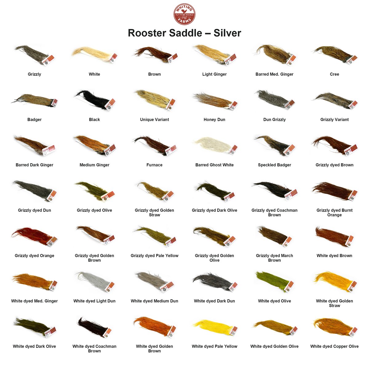 Farveoversigt – Whiting Rooster Saddle – Silver