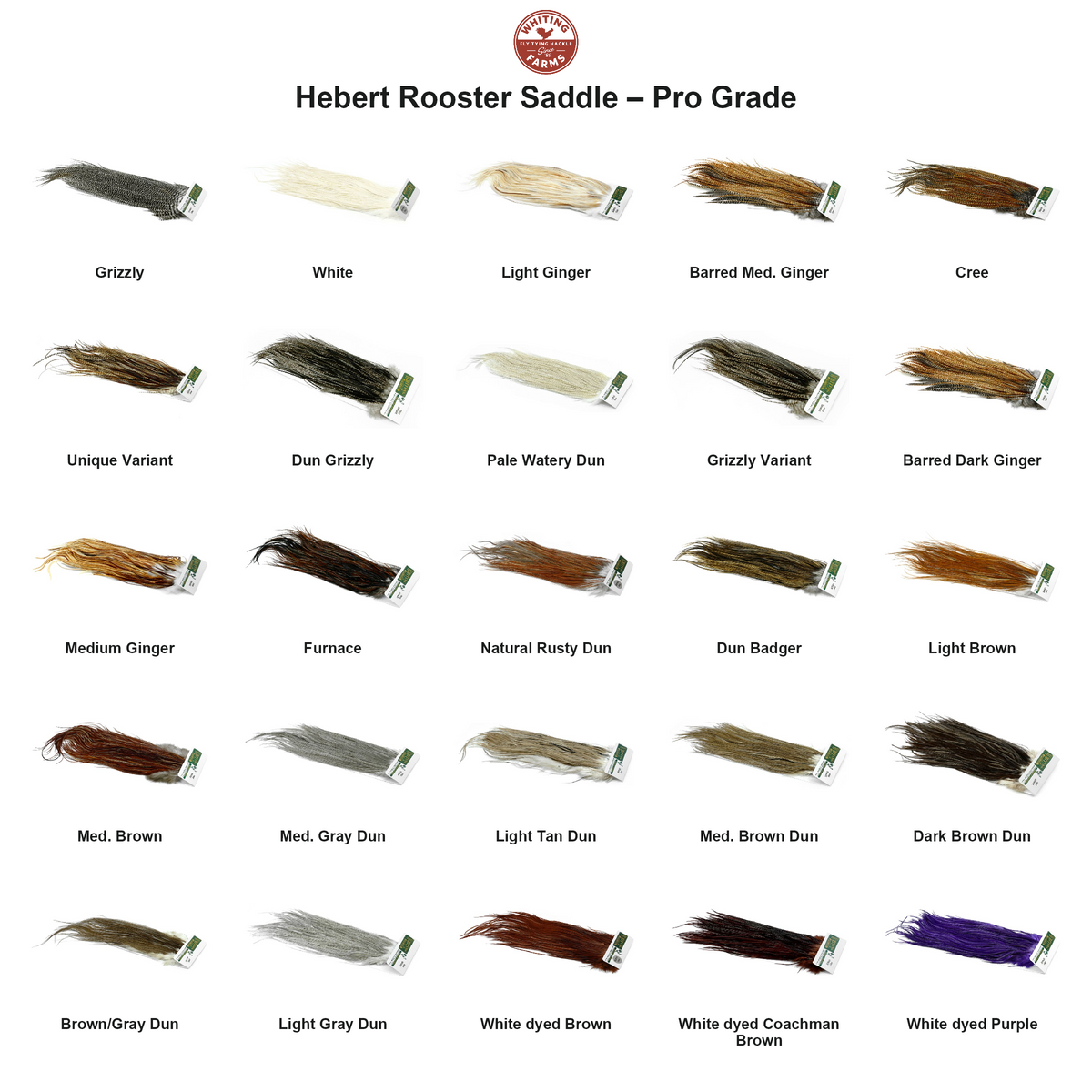 Farveoversigt – Whiting Hebert Rooster Saddle – Pro Grade