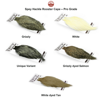 Farveoversigt – Whiting Spey Hackle Rooster Cape – Pro Grade