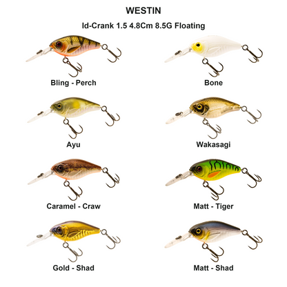 Farveoversigt – Id-Crank 1.5 4.8Cm 8.5G Floating