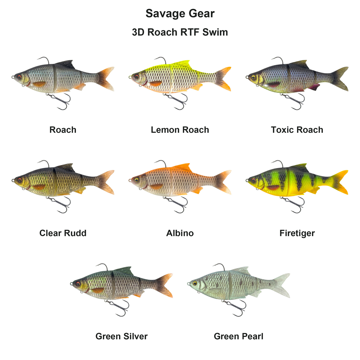 Farveoversigt – Savage Gear 3D Roach RTF Swim